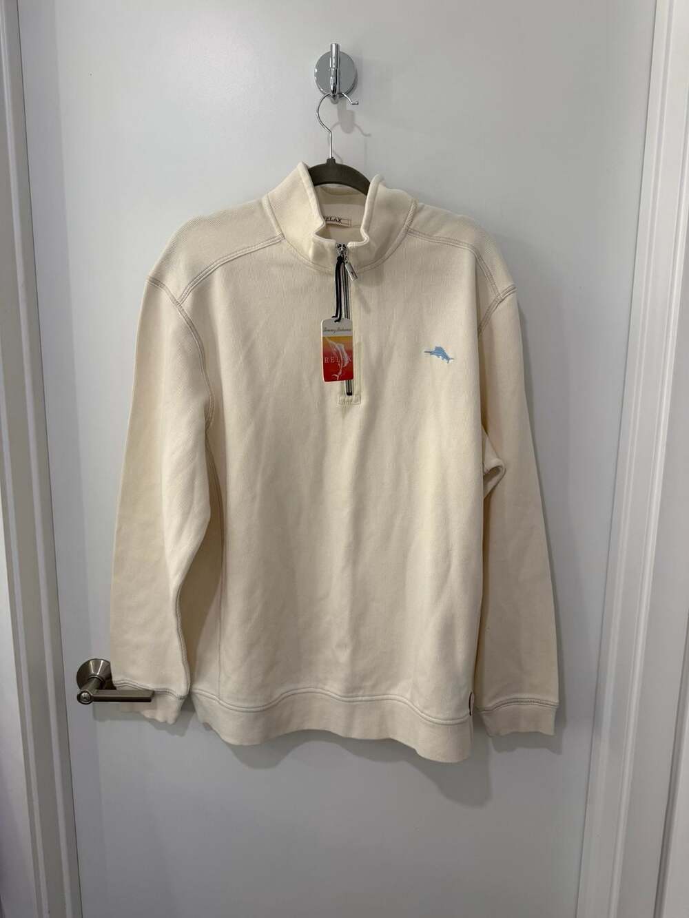 Tommy Bahama Tobago Bay Half-Zip Pullover Sweatshirt in Ivory
